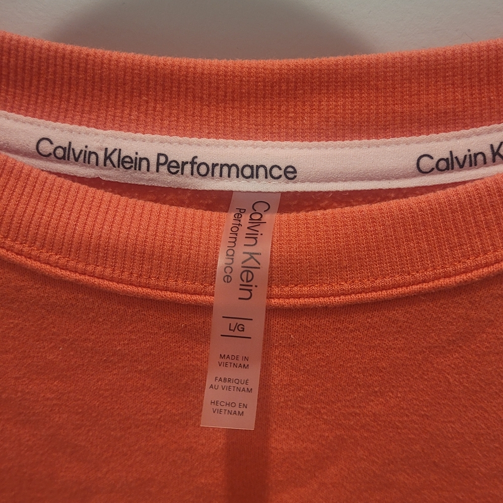 Calvin Klein Performance Bright Coral/Orange Crew Neck Sweatshirt